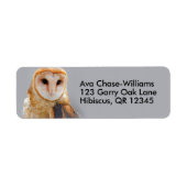 Vignetted Serene Barn Owl Etiket (Voorkant)