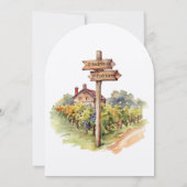 Vignoble aquarelle Faire-part de mariage (Dos)