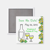 Vignoble blanc Mariage Sauvez la date Magnet (Recto/Verso)