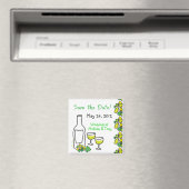 Vignoble blanc Mariage Sauvez la date Magnet (In Situ (Lave-vaisselle))