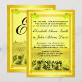 Vignoble blanc Vintage Faire-part de mariage (Devant / Derrière)