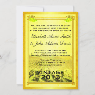Vignoble blanc Vintage Faire-part de mariage