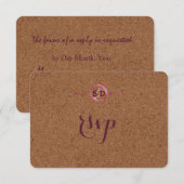 Vignoble Cork Stains Red Wine Wedding RSVP (Devant / Derrière)