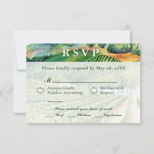 Vignoble de la vinerie Mariage RSVP Cartes à vin p (Devant)