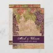 Vignoble de raisin vieilli Faire-part de mariage (Devant / Derrière)