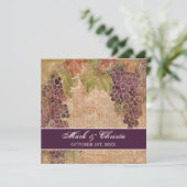 Vignoble de raisin vieilli Faire-part de mariage (Debout devant)