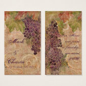 Vignoble de raisin vieilli Mariage Favoriser Carte (Devant & derrière)
