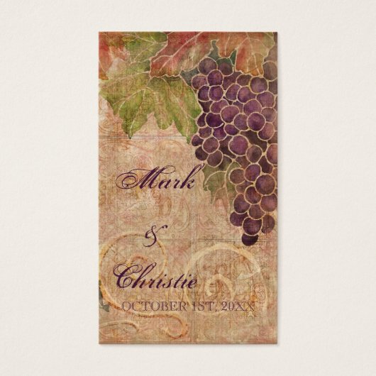 Vignoble de raisin vieilli Mariage Favoriser Carte (Devant)