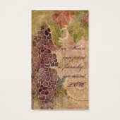 Vignoble de raisin vieilli Mariage Favoriser Carte (Dos)