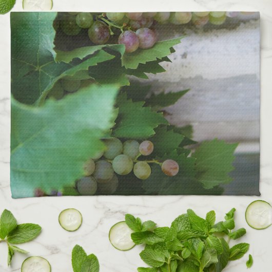 Vignoble de raisins toscans serviette de cuisine (Plié)