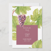 Vignoble Destination Bachelorette Party Invitation (Devant)