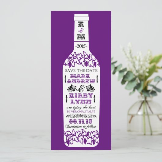 Vignoble Enregistrer la date Cartes de mariage (Debout devant)