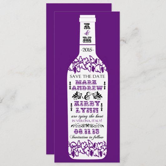 Vignoble Enregistrer la date Cartes de mariage (Devant / Derrière)