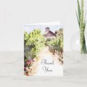 Vignoble et Mariage d'aquarelle rouge Merci (Devant)