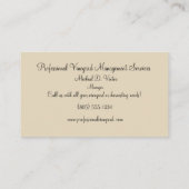 Vignoble et services de récolte Cartes de visite (Dos)