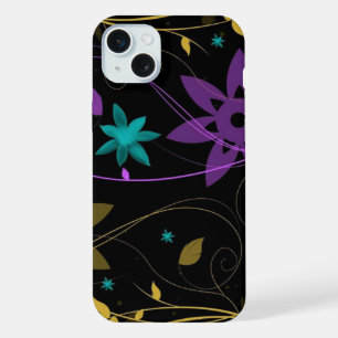 Vignoble floral pourpre et turquoise