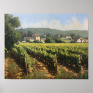 Vignoble français Paysage Art Imprimer Poster