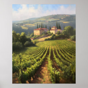 Vignoble français Paysage Art Imprimer Poster