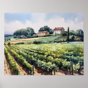Vignoble français Paysage Art Imprimer Poster