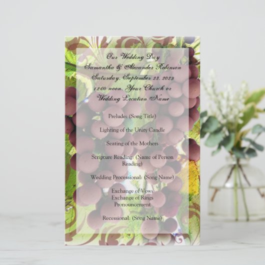 Vignoble Purple/Green Graphe Vignoble Programme (Debout devant)