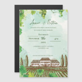Vignoble romantique et Faire-part de mariage graph (Devant / Derrière)