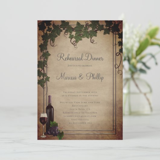 Vignoble rustique Faire-part de mariage vinicole (Debout devant)