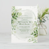 Vignoble rustique Verdure Blanc Mariage Invitation (Debout devant)