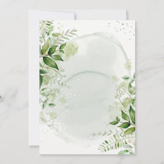 Vignoble rustique Verdure Blanc Mariage Invitation (Dos)
