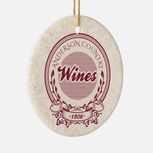 Vignoble sur mesure vin ornement de Noël (Droite)