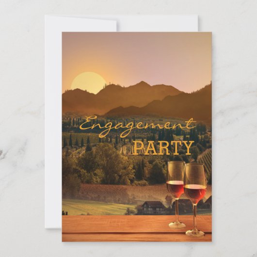 Vignoble Thème d'engagement Fête Invitation (Devant)