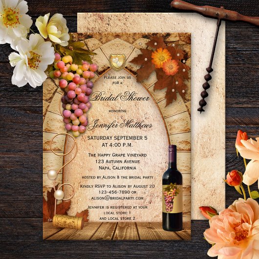 Vignoble thème Vignoble Douche nuptiale Invitation