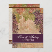 Vignoble vieilli Mariage papeterie - carte plate (Devant / Derrière)