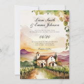 Vignoble Vignoble paysage Faire-part de mariage (Devant)