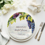 Vignoble vin été nuptiale douche imprimé<br><div class="desc">Vignoble jardin jardin d'été douche nuptiale monogramme papier imprimé plaques modèle vaisselle personnalisée vin vin vin de jardin nuptiale décorations de table grappes de raisins et vignes vin d'été nuptiale douche thème</div>
