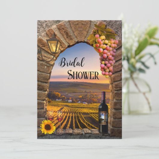 Vignoble Vin QR Code Douche nuptiale Invitation (Debout devant)