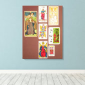 VIII Justitie, zeven tarotkaarten Canvas Afdruk (Insitu (Houten vloer))
