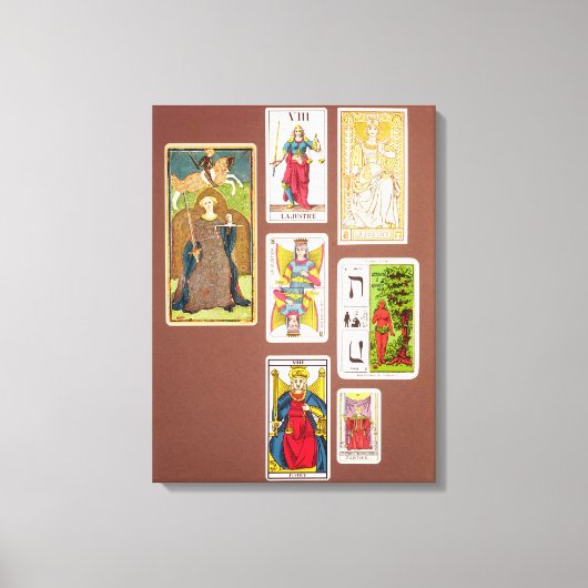 VIII Justitie, zeven tarotkaarten Canvas Afdruk (Voorkant)