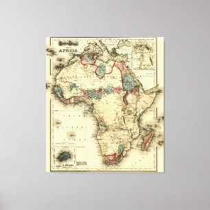 Viintage 1874 Map of Africa Antiek African Print