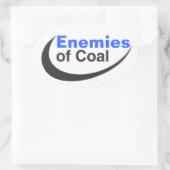 Vijanden van kolen ovale sticker (Tas)