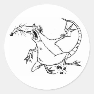 vijandige rat ronde sticker