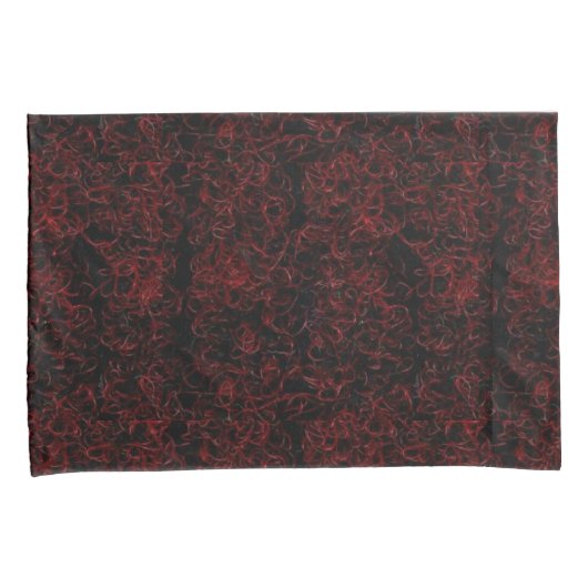 Vijderige rode kussentjes kussensloop (Voorkant-Rechts)