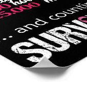 Vijf 5 jaar overlevende borstkanker bewustzijnsges poster (Hoek)