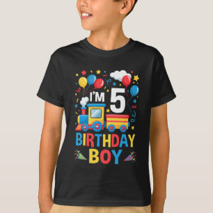 Vijf 5jr 5de Kinderen Jongens Meisjes Trein Verjaa T-shirt