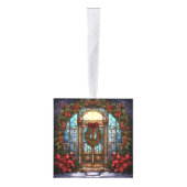 Vijf Afbeelding Glas in lood Kerstmis Kubus Ornament (Rechts)