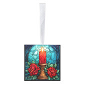 Vijf Afbeelding Glas in lood Kerstmis Kubus Ornament (Rechts)