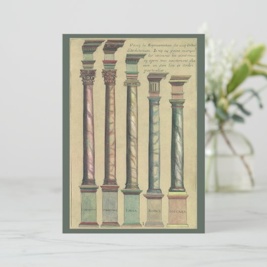 Vijf Architectuurbestellingen van Vignola Kaart (Staand voorkant)