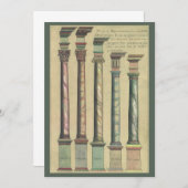 Vijf Architectuurbestellingen van Vignola Kaart (Voorkant / Achterkant)