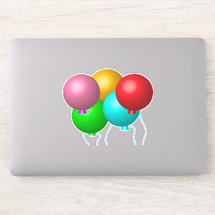 Vijf Ballons van de Verjaardag Sticker