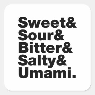 Vijf basistastjes vierkante sticker