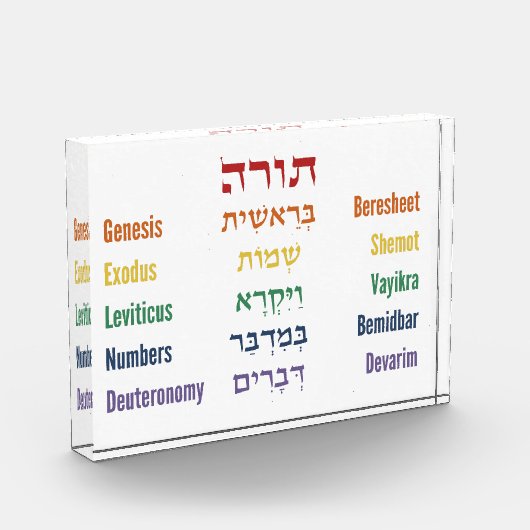 Vijf Boeken van de Torah Hebreeuws Engels in Rainb Fotoblokken (Links)